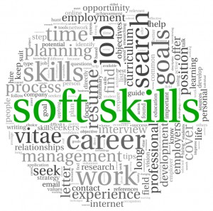 Soft skills concept on white